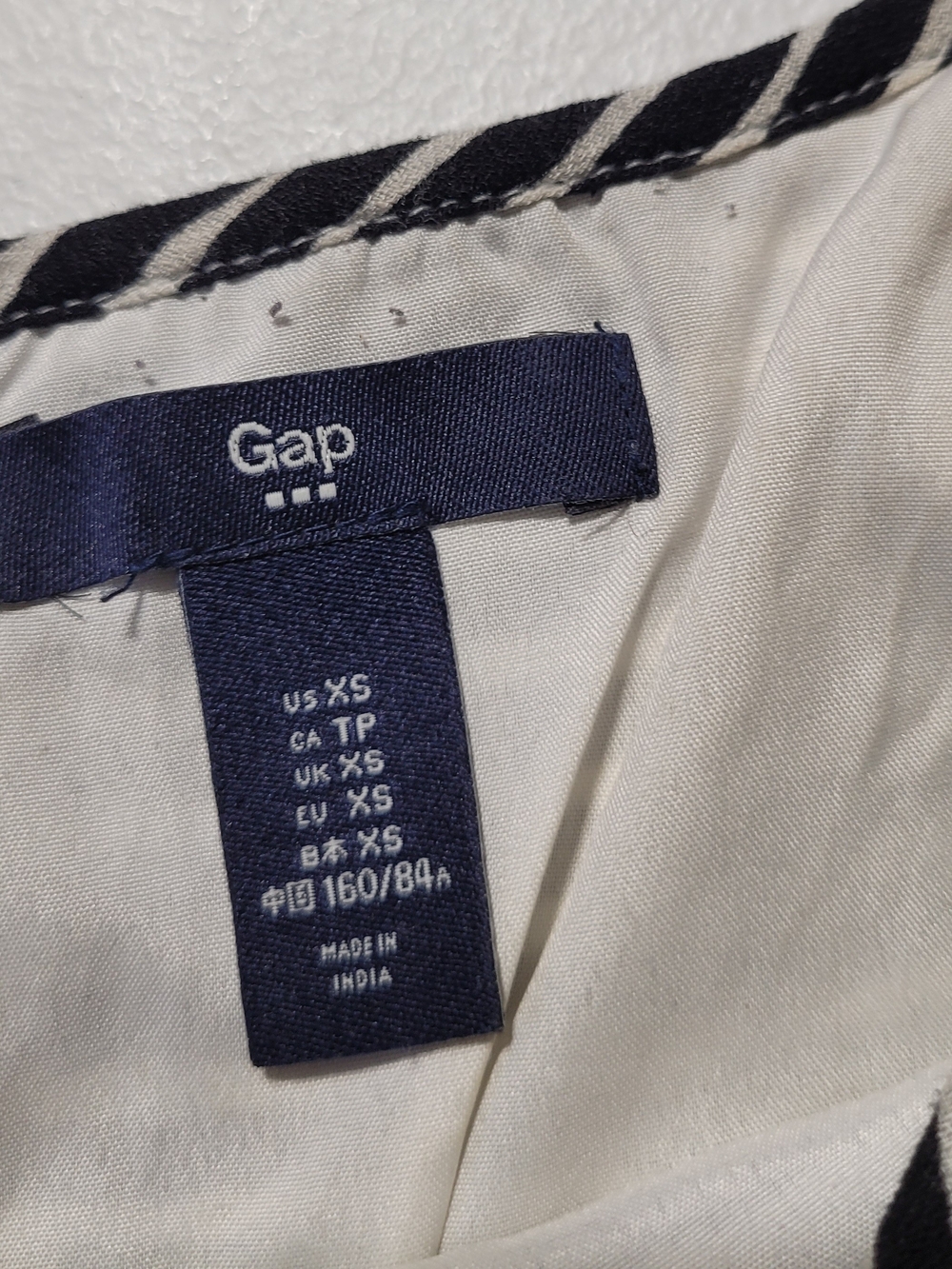 GAP Black and White Striped Long Sleeve Mini Dress - Picture 2 of 3